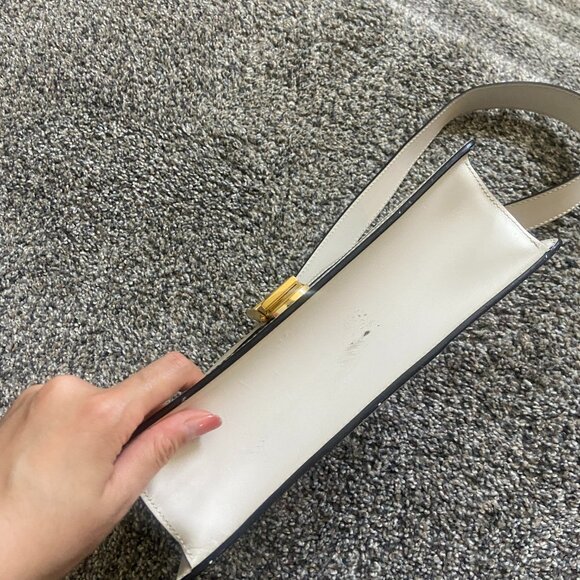 Authentic Gucci Sylvie Small Shoulder Bag Leather Red White Blue Stripe - Picture 3 of 6